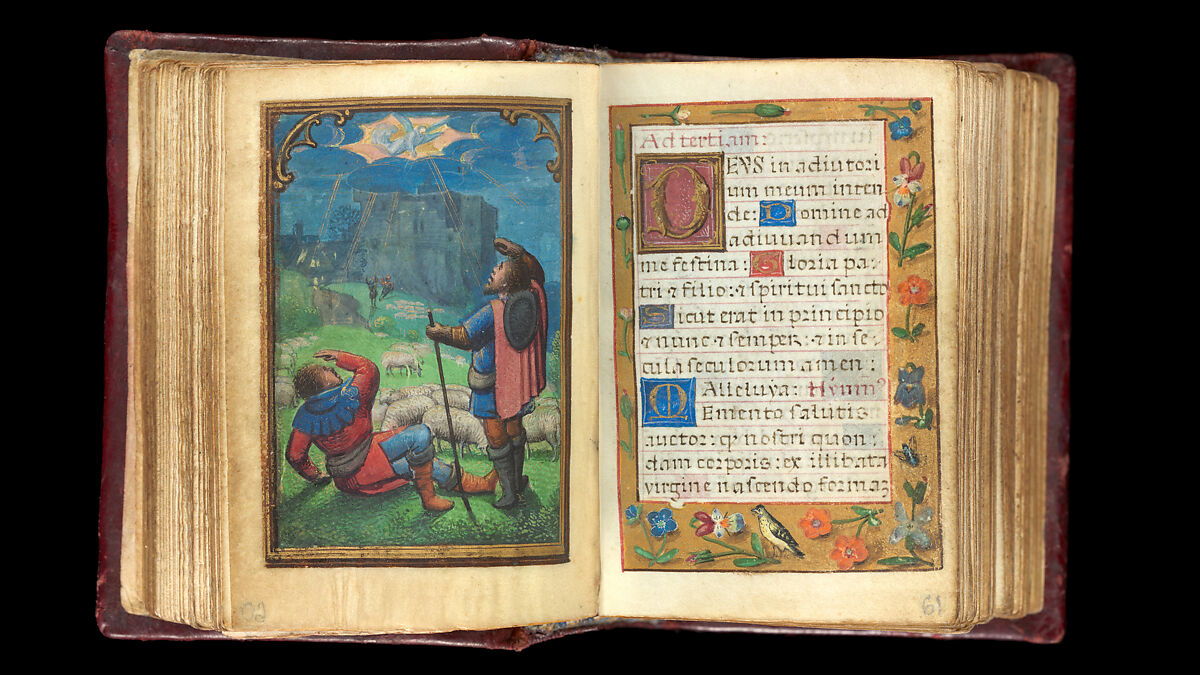 Book of Hours, Simon Bening (Netherlandish, Ghent (?) 1483/84–1561 Bruges), Tempera, gold, and ink on parchment; modern red leather binding, Netherlandish