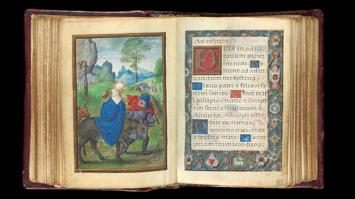 Book of Hours, Simon Bening (Netherlandish, Ghent (?) 1483/84–1561 Bruges), Tempera, gold, and ink on parchment; modern red leather binding, Netherlandish