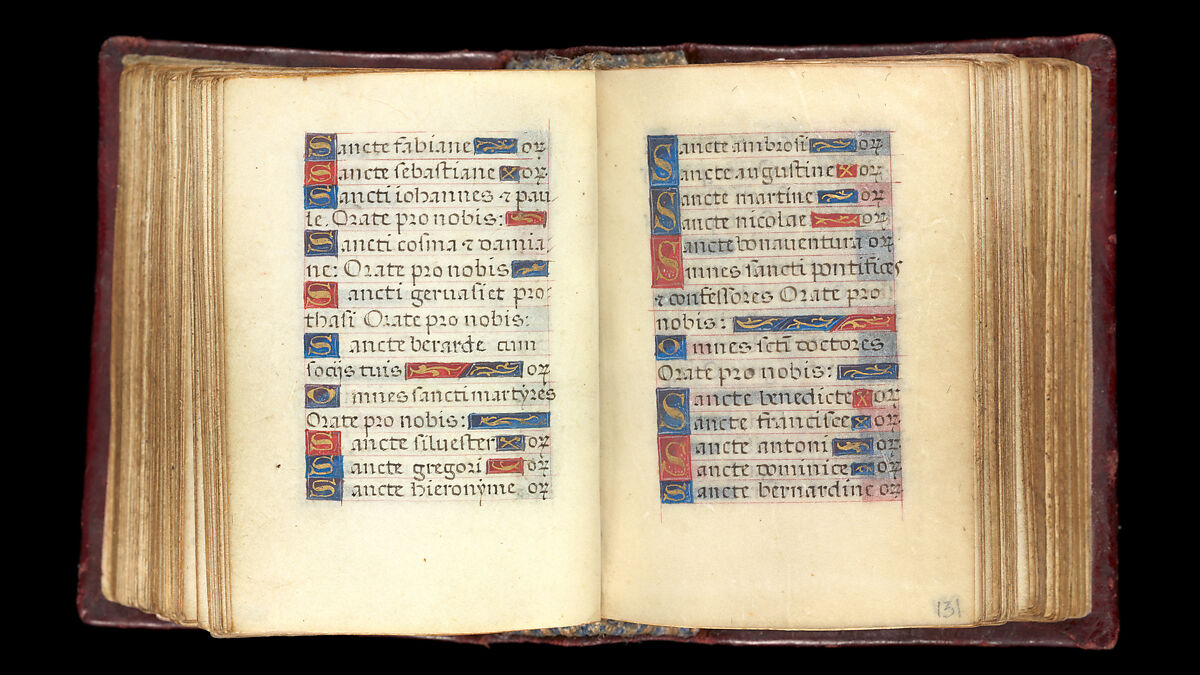 Book of Hours, Simon Bening (Netherlandish, Ghent (?) 1483/84–1561 Bruges), Tempera, gold, and ink on parchment; modern red leather binding, Netherlandish