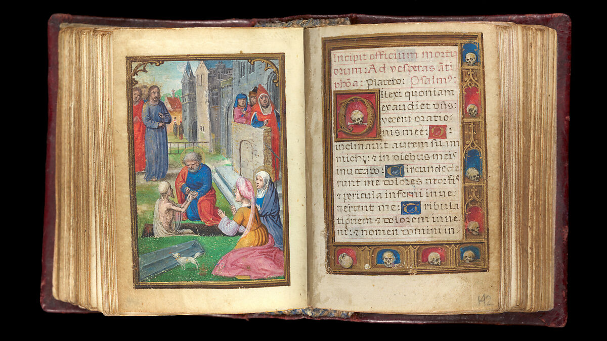 Book of Hours, Simon Bening (Netherlandish, Ghent (?) 1483/84–1561 Bruges), Tempera, gold, and ink on parchment; modern red leather binding, Netherlandish