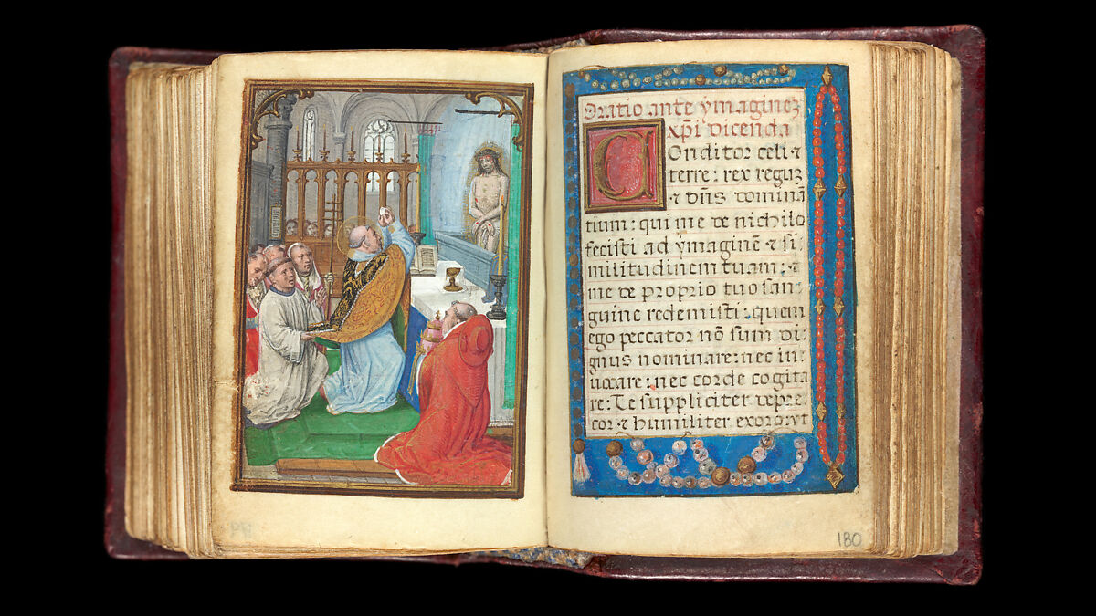 Book of Hours, Simon Bening (Netherlandish, Ghent (?) 1483/84–1561 Bruges), Tempera, gold, and ink on parchment; modern red leather binding, Netherlandish