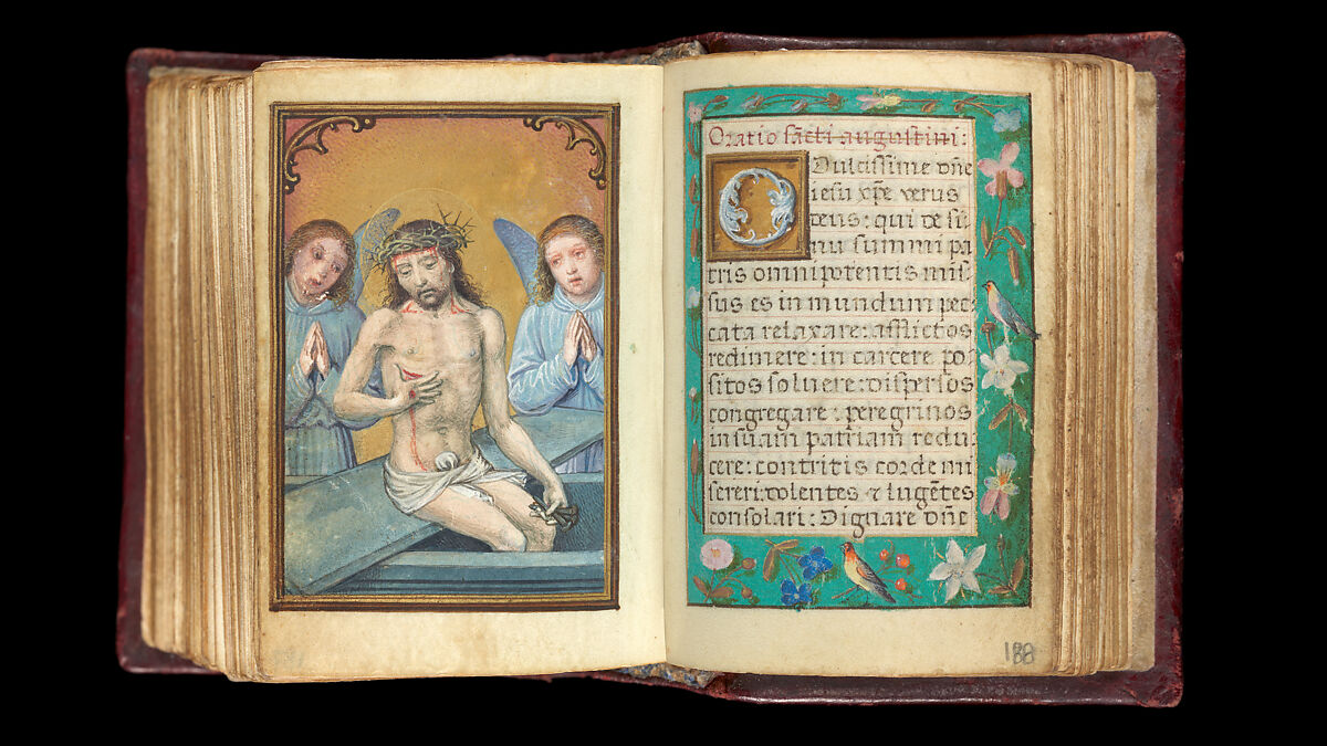 Book of Hours, Simon Bening (Netherlandish, Ghent (?) 1483/84–1561 Bruges), Tempera, gold, and ink on parchment; modern red leather binding, Netherlandish