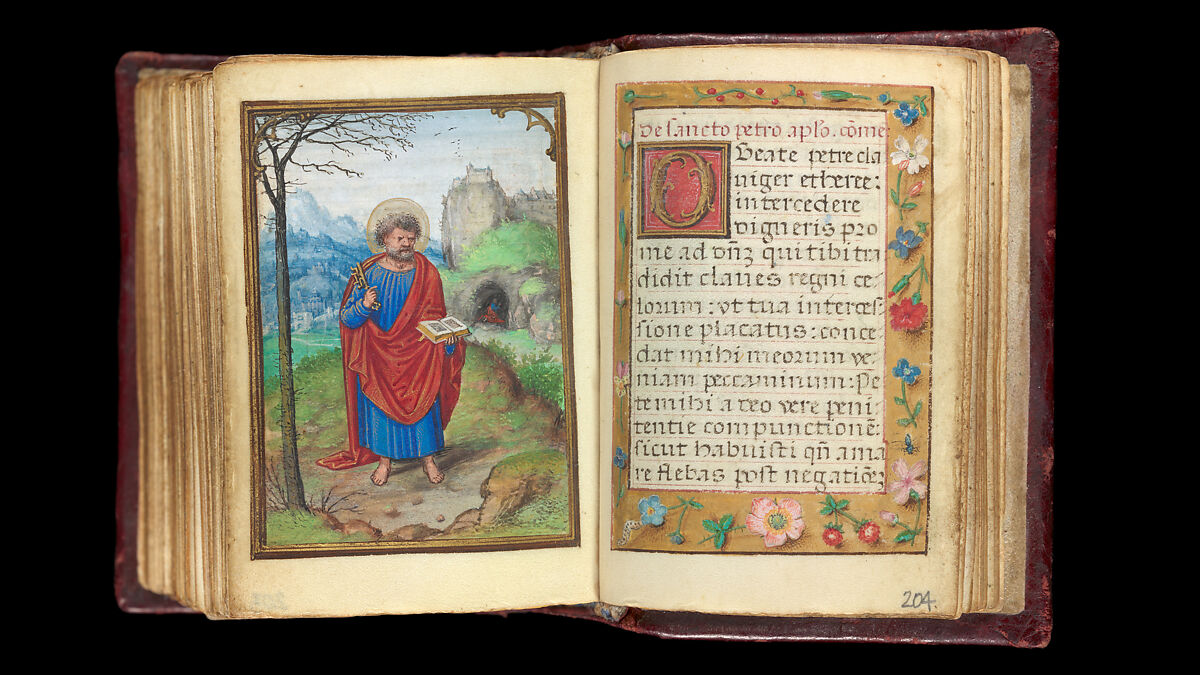 Book of Hours, Simon Bening (Netherlandish, Ghent (?) 1483/84–1561 Bruges), Tempera, gold, and ink on parchment; modern red leather binding, Netherlandish