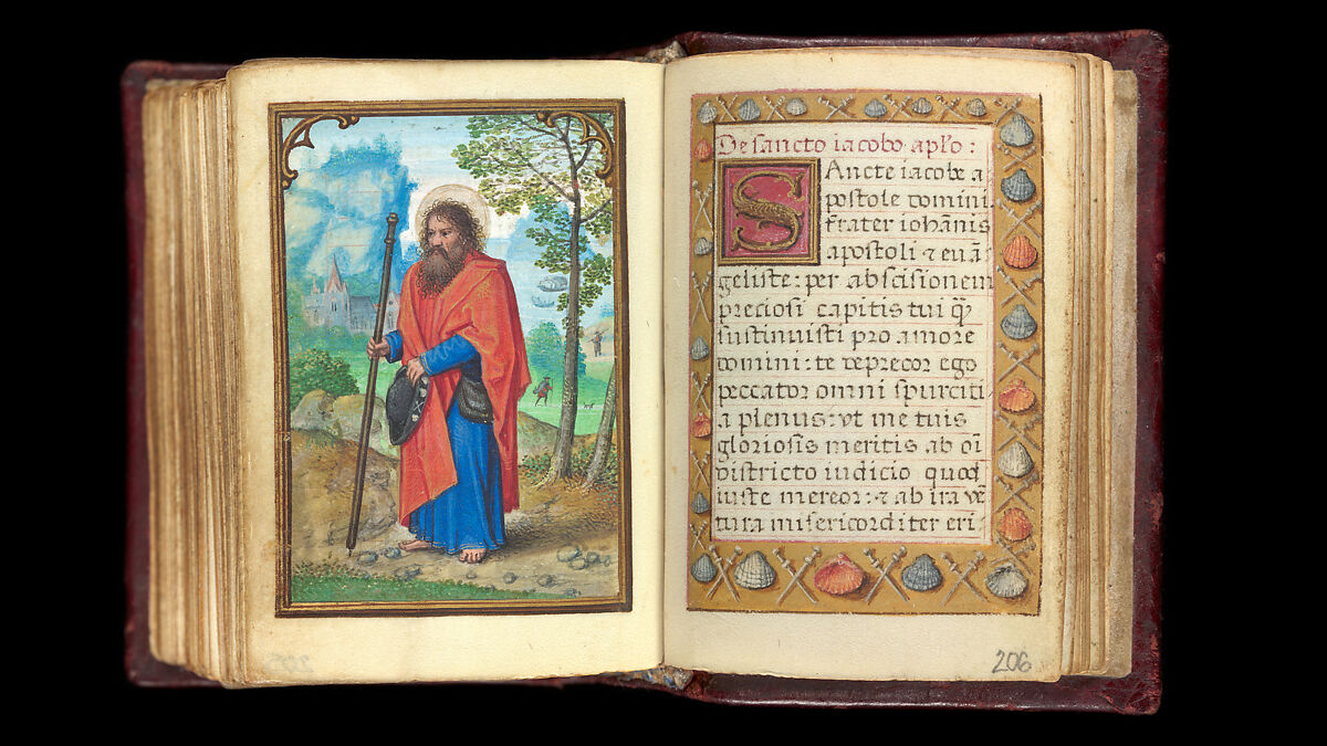 Book of Hours, Simon Bening (Netherlandish, Ghent (?) 1483/84–1561 Bruges), Tempera, gold, and ink on parchment; modern red leather binding, Netherlandish