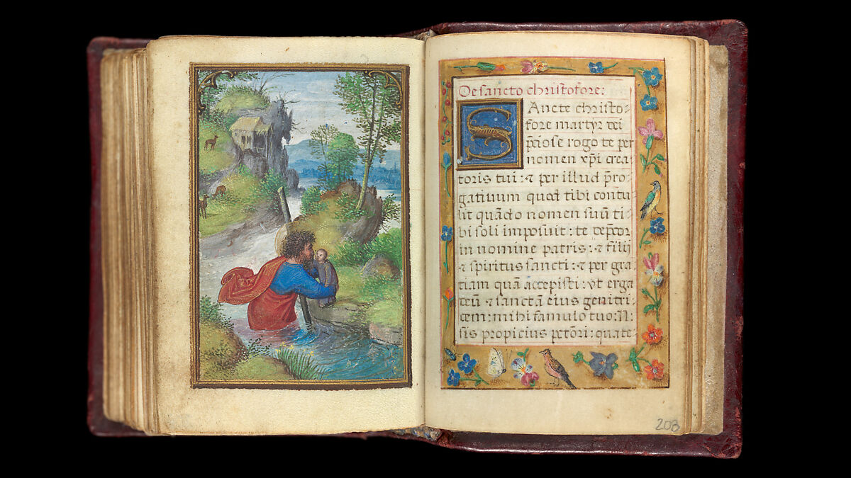 Book of Hours, Simon Bening (Netherlandish, Ghent (?) 1483/84–1561 Bruges), Tempera, gold, and ink on parchment; modern red leather binding, Netherlandish