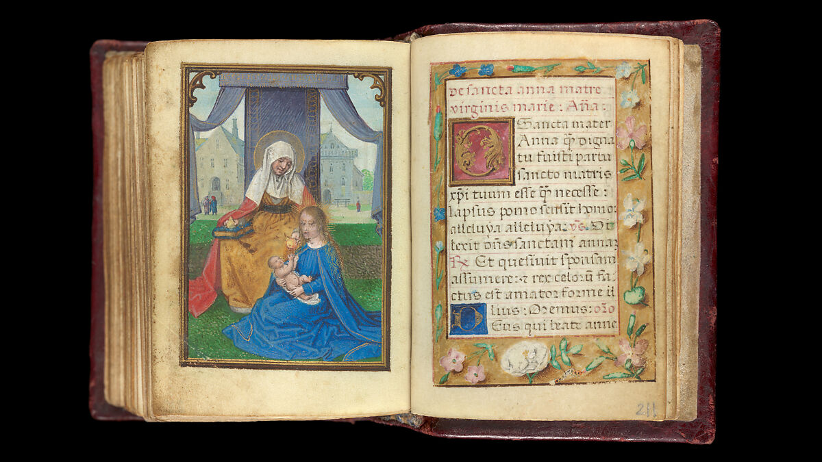 Book of Hours, Simon Bening (Netherlandish, Ghent (?) 1483/84–1561 Bruges), Tempera, gold, and ink on parchment; modern red leather binding, Netherlandish