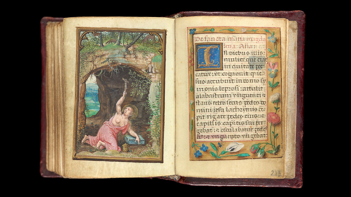 Book of Hours, Simon Bening (Netherlandish, Ghent (?) 1483/84–1561 Bruges), Tempera, gold, and ink on parchment; modern red leather binding, Netherlandish