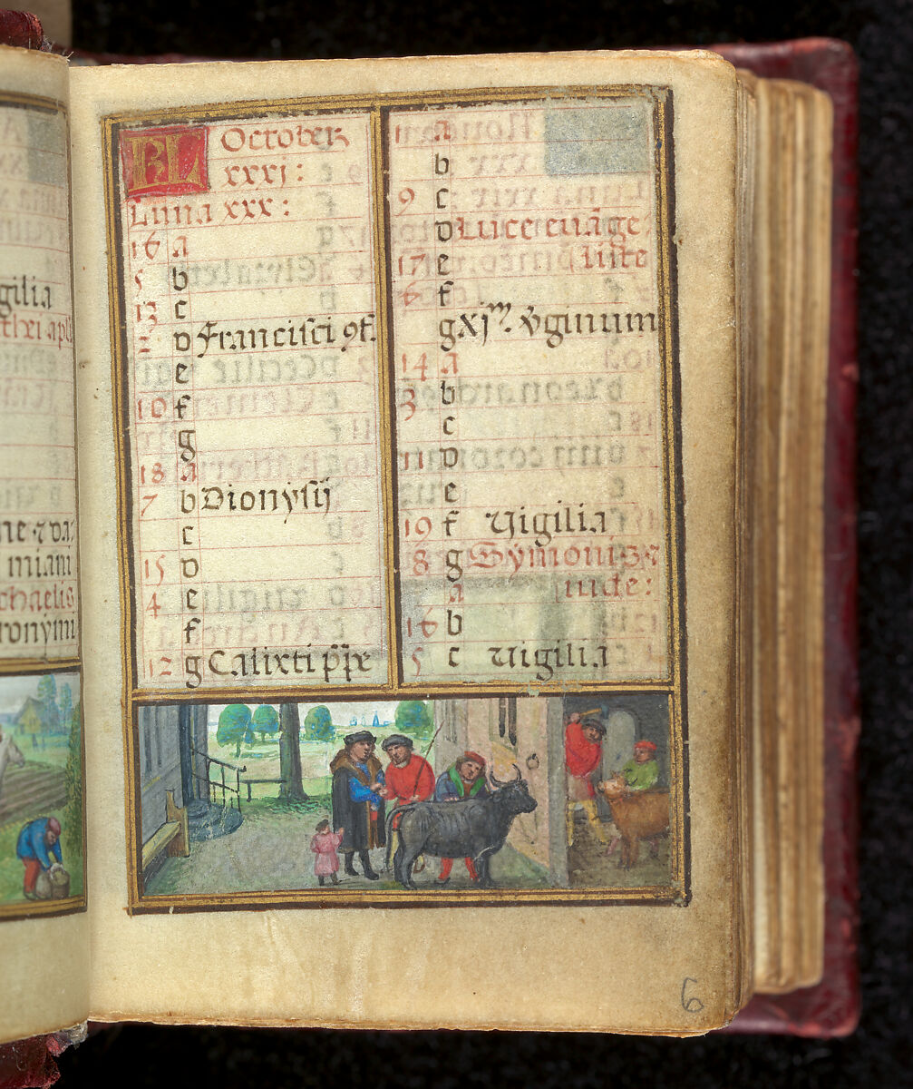 Book of Hours, Simon Bening (Netherlandish, Ghent (?) 1483/84–1561 Bruges), Tempera, gold, and ink on parchment; modern red leather binding, Netherlandish