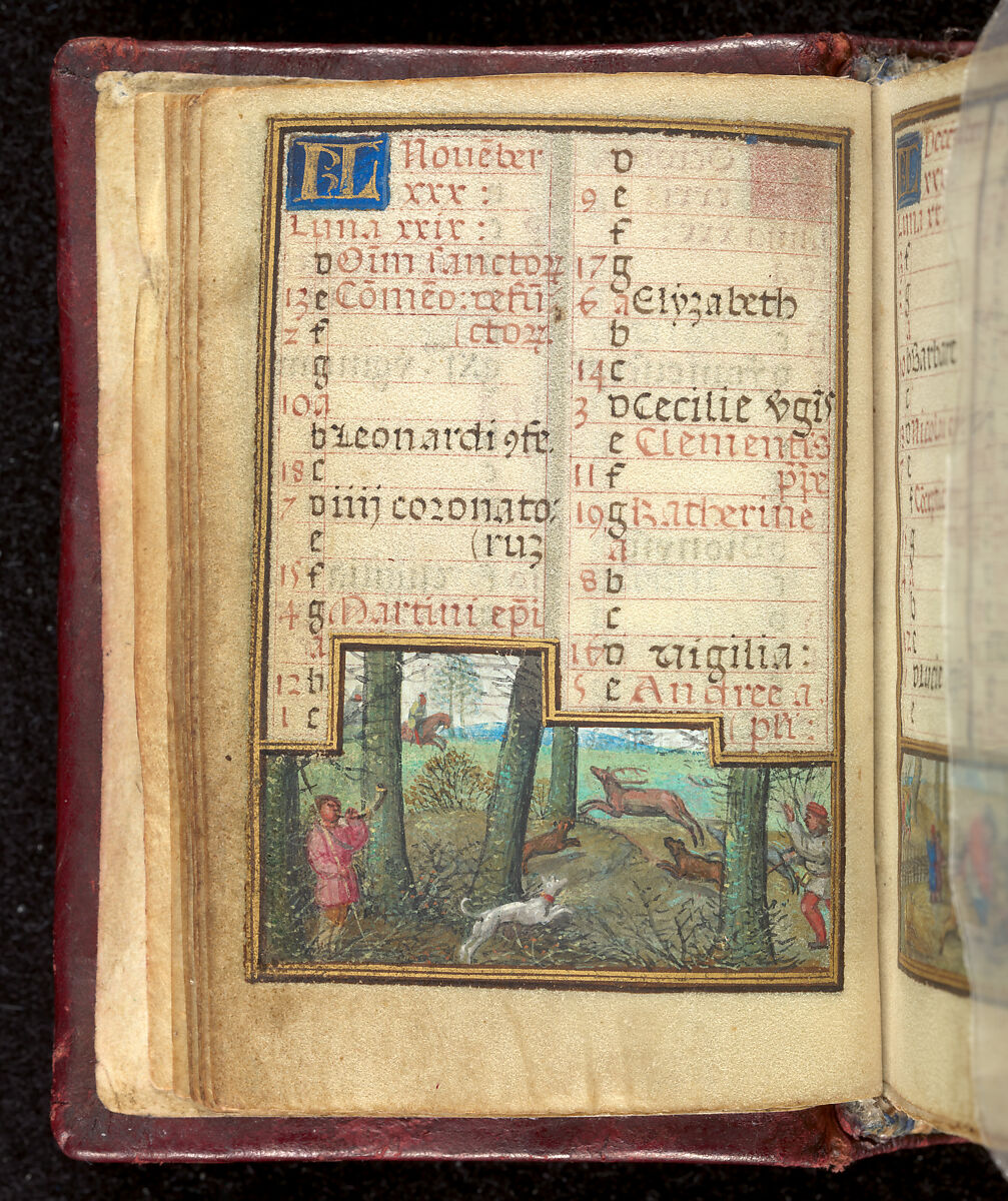 Book of Hours, Simon Bening (Netherlandish, Ghent (?) 1483/84–1561 Bruges), Tempera, gold, and ink on parchment; modern red leather binding, Netherlandish