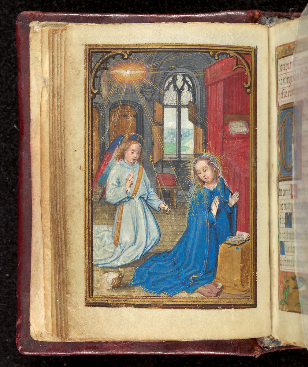 Book of Hours, Simon Bening (Netherlandish, Ghent (?) 1483/84–1561 Bruges), Tempera, gold, and ink on parchment; modern red leather binding, Netherlandish