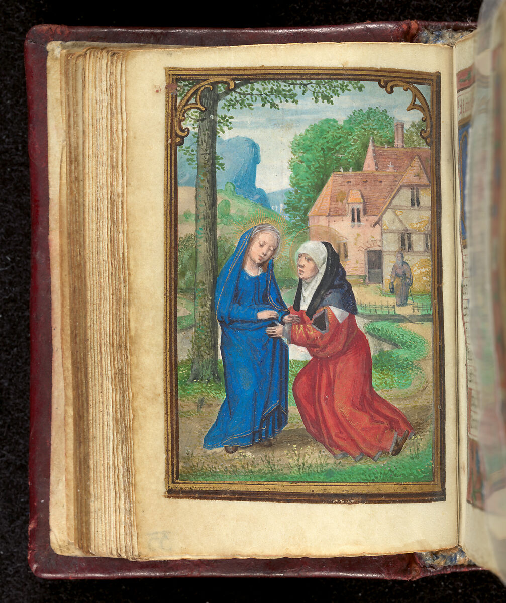 Book of Hours, Simon Bening (Netherlandish, Ghent (?) 1483/84–1561 Bruges), Tempera, gold, and ink on parchment; modern red leather binding, Netherlandish