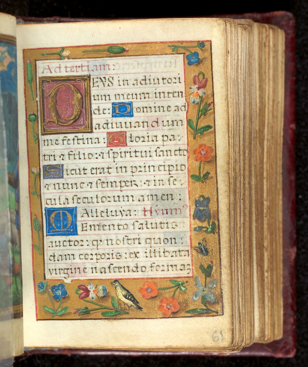 Book of Hours, Simon Bening (Netherlandish, Ghent (?) 1483/84–1561 Bruges), Tempera, gold, and ink on parchment; modern red leather binding, Netherlandish