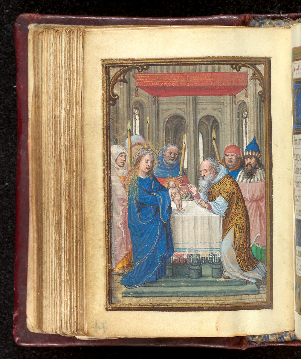 Book of Hours, Simon Bening (Netherlandish, Ghent (?) 1483/84–1561 Bruges), Tempera, gold, and ink on parchment; modern red leather binding, Netherlandish