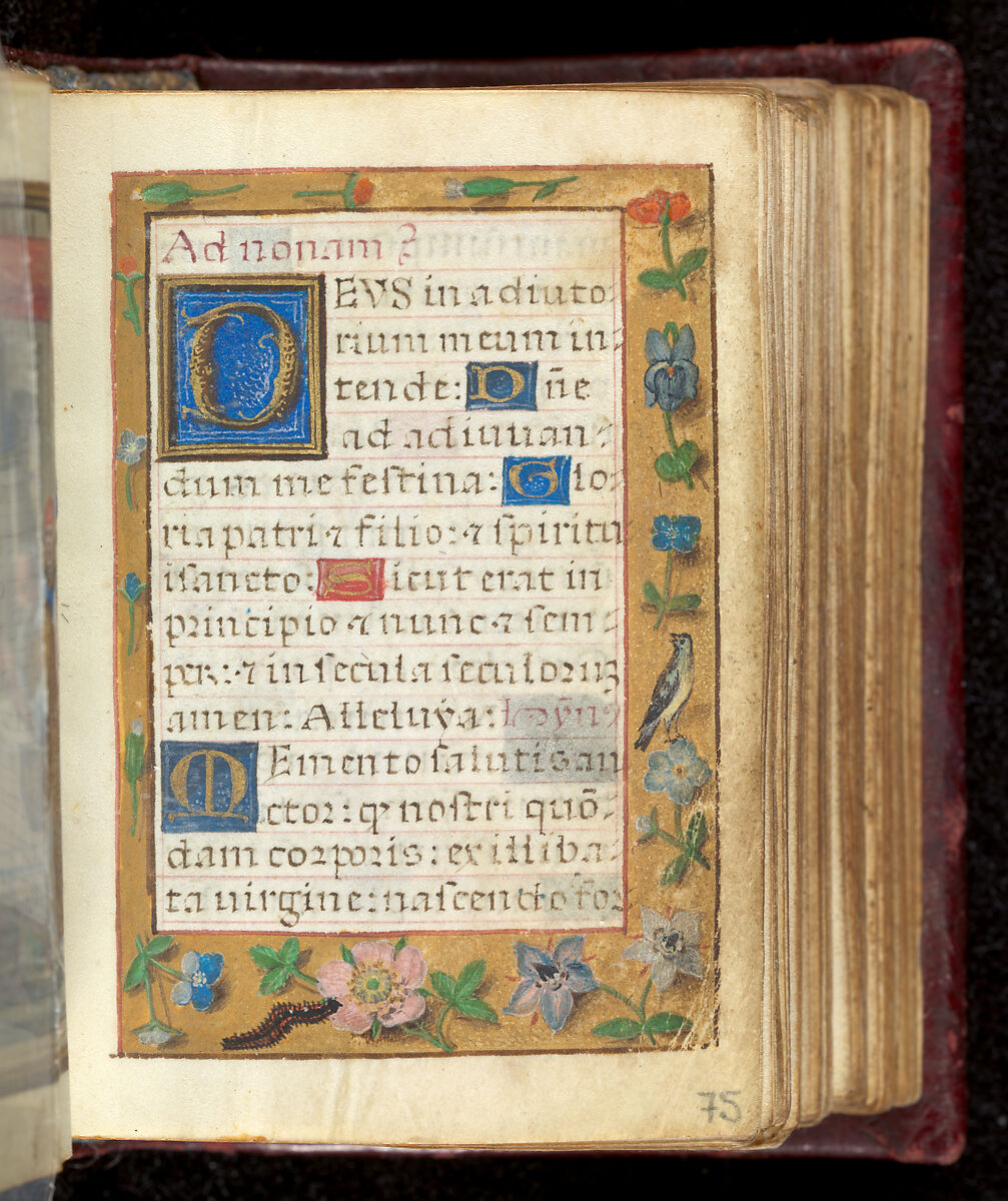 Book of Hours, Simon Bening (Netherlandish, Ghent (?) 1483/84–1561 Bruges), Tempera, gold, and ink on parchment; modern red leather binding, Netherlandish