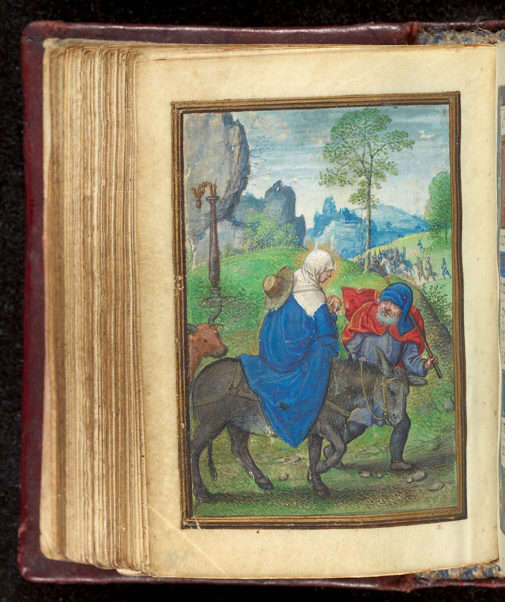 Book of Hours, Simon Bening (Netherlandish, Ghent (?) 1483/84–1561 Bruges), Tempera, gold, and ink on parchment; modern red leather binding, Netherlandish