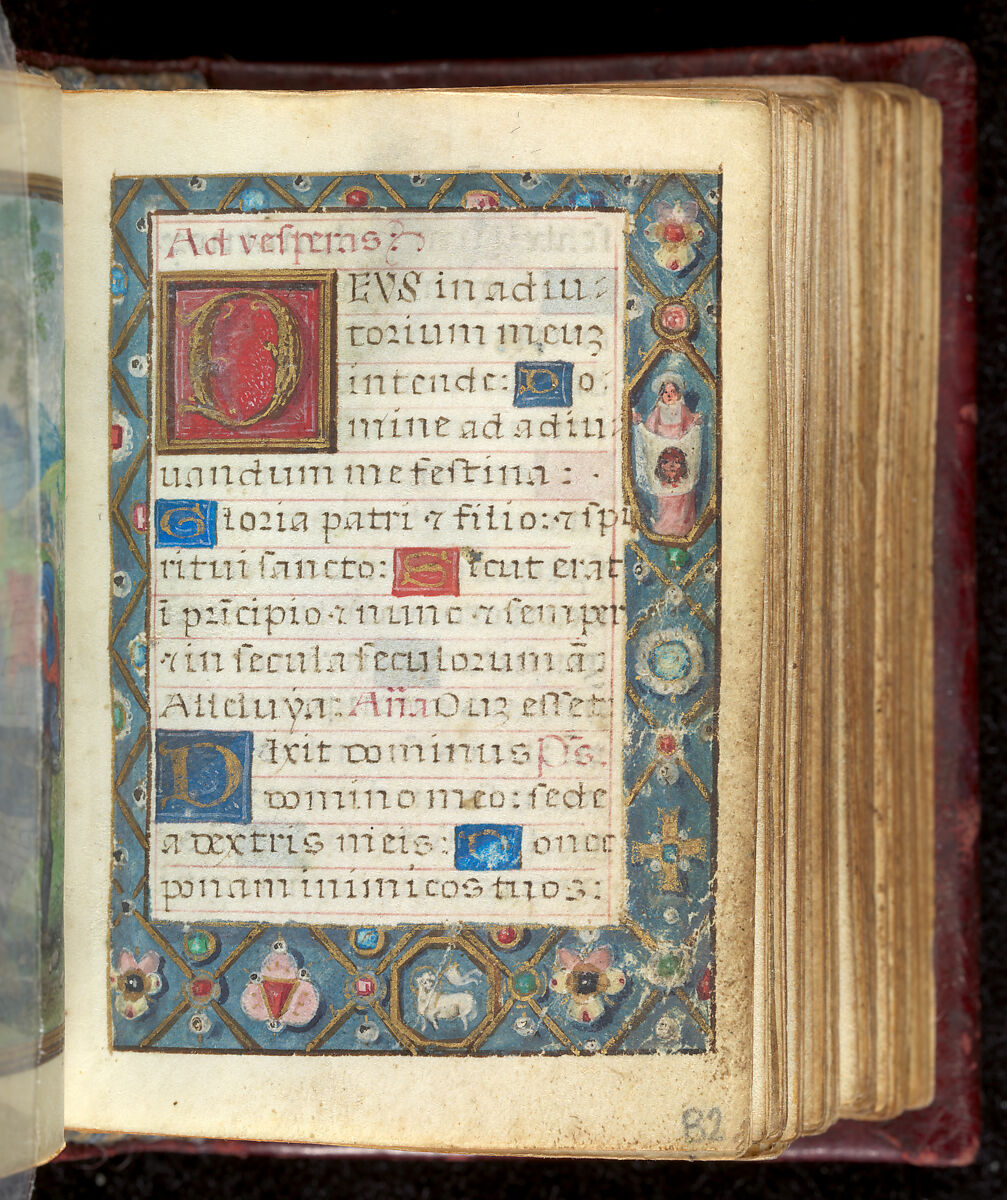 Book of Hours, Simon Bening (Netherlandish, Ghent (?) 1483/84–1561 Bruges), Tempera, gold, and ink on parchment; modern red leather binding, Netherlandish
