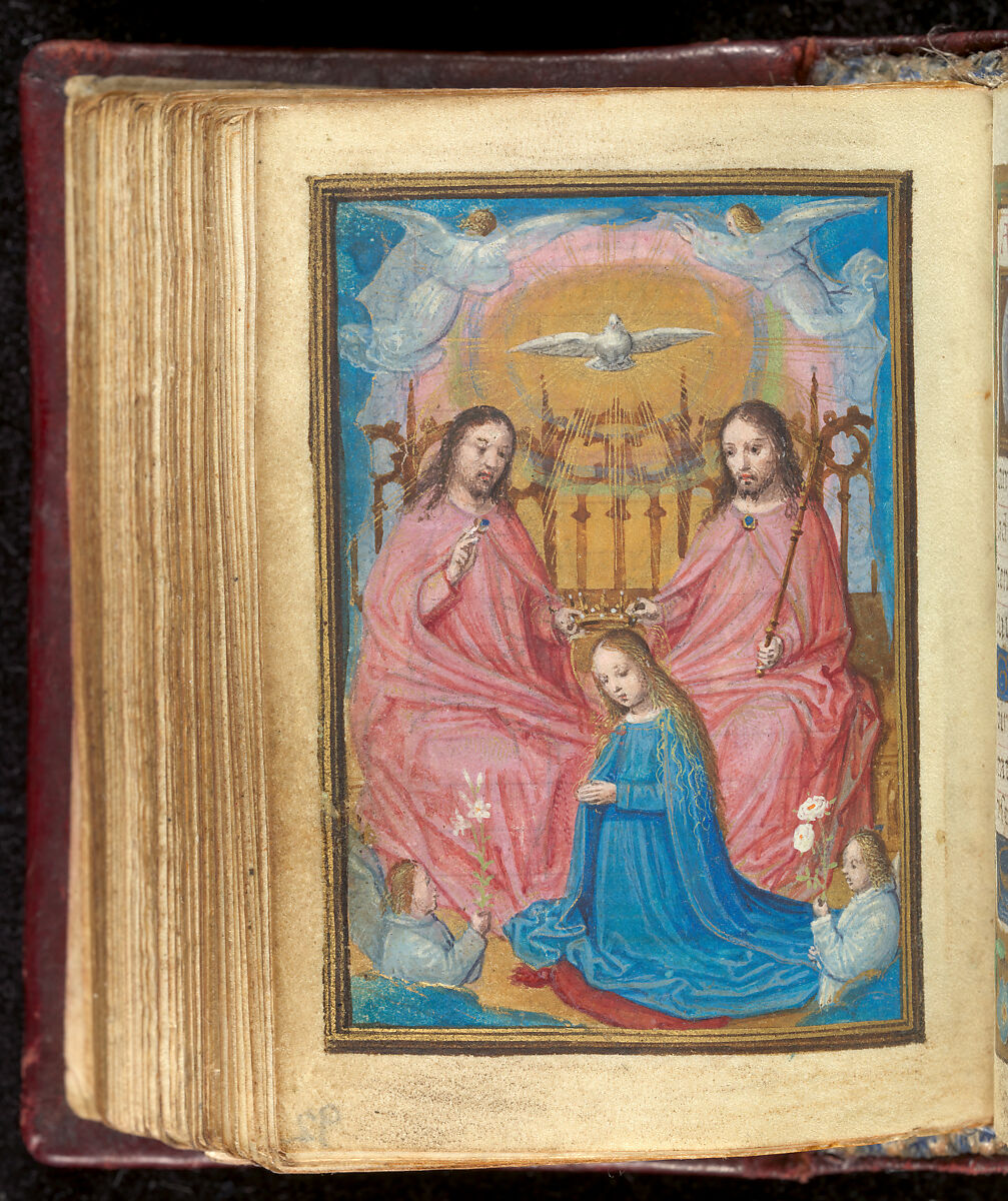 Book of Hours, Simon Bening (Netherlandish, Ghent (?) 1483/84–1561 Bruges), Tempera, gold, and ink on parchment; modern red leather binding, Netherlandish