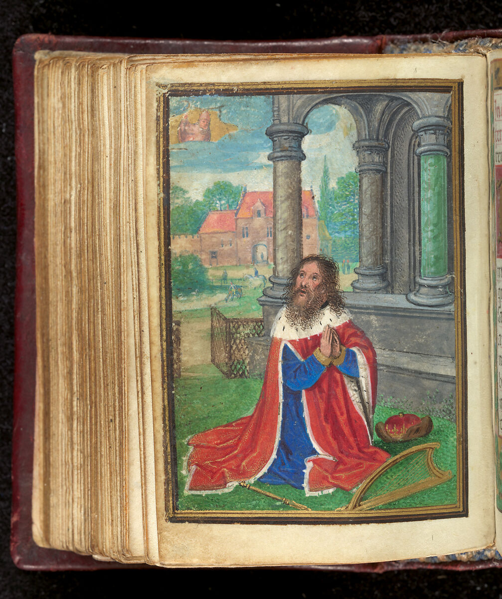 Book of Hours, Simon Bening (Netherlandish, Ghent (?) 1483/84–1561 Bruges), Tempera, gold, and ink on parchment; modern red leather binding, Netherlandish