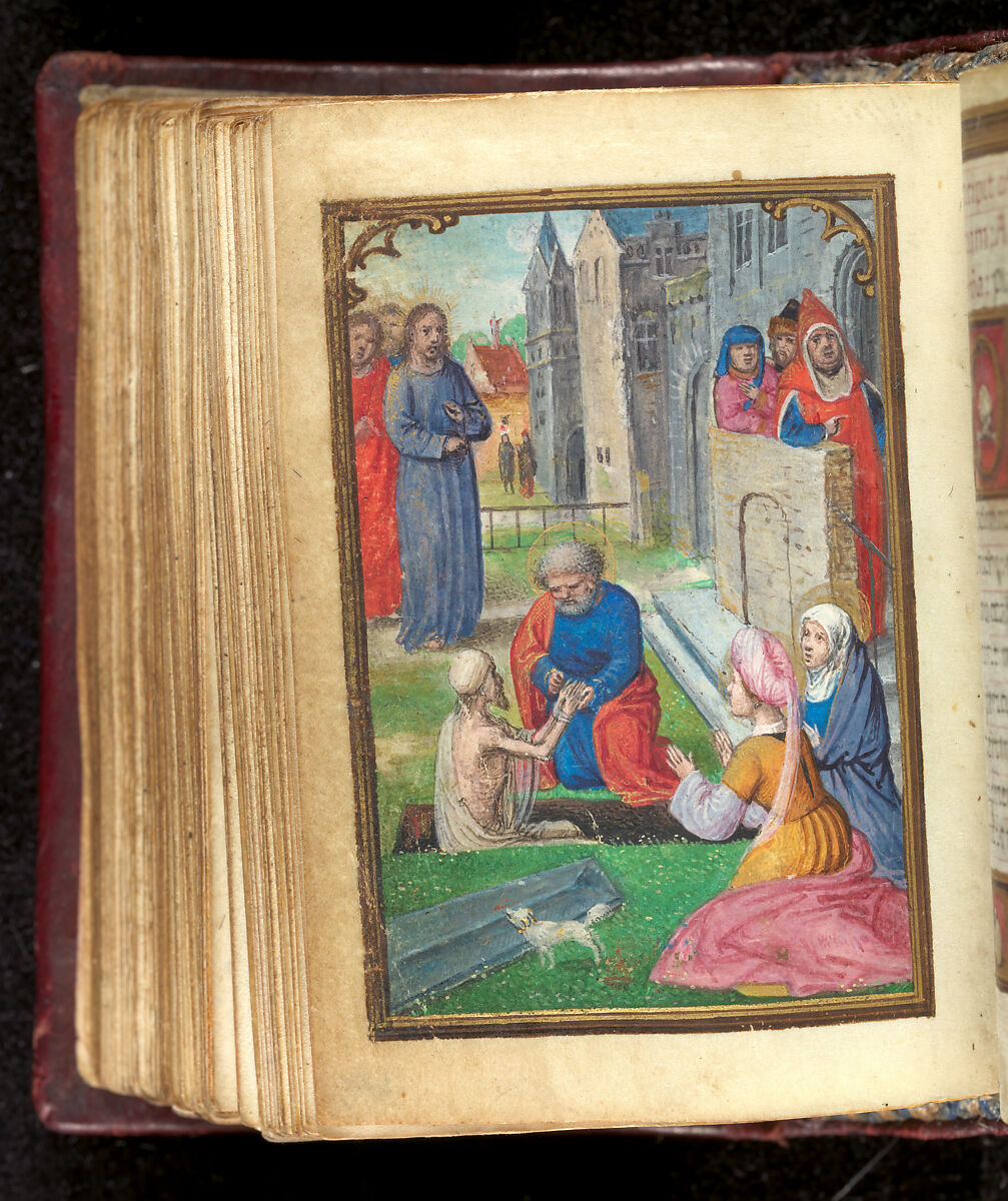 Book of Hours, Simon Bening (Netherlandish, Ghent (?) 1483/84–1561 Bruges), Tempera, gold, and ink on parchment; modern red leather binding, Netherlandish