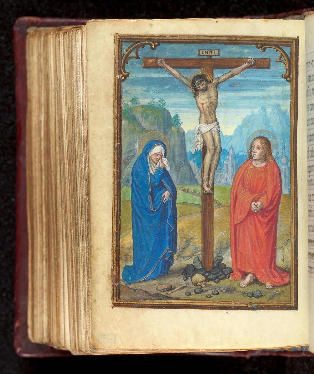 Book of Hours, Simon Bening (Netherlandish, Ghent (?) 1483/84–1561 Bruges), Tempera, gold, and ink on parchment; modern red leather binding, Netherlandish