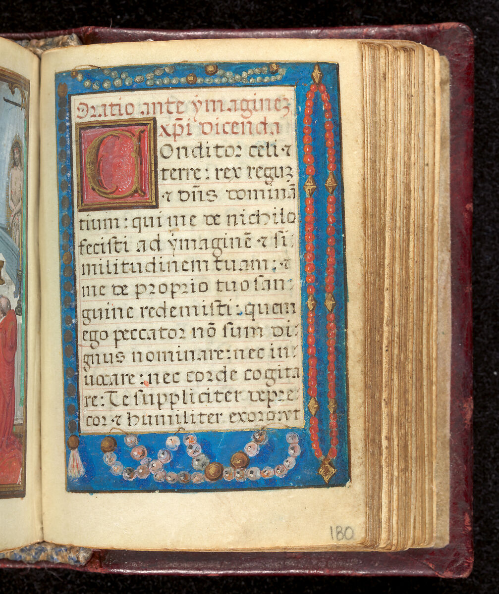 Book of Hours, Simon Bening (Netherlandish, Ghent (?) 1483/84–1561 Bruges), Tempera, gold, and ink on parchment; modern red leather binding, Netherlandish