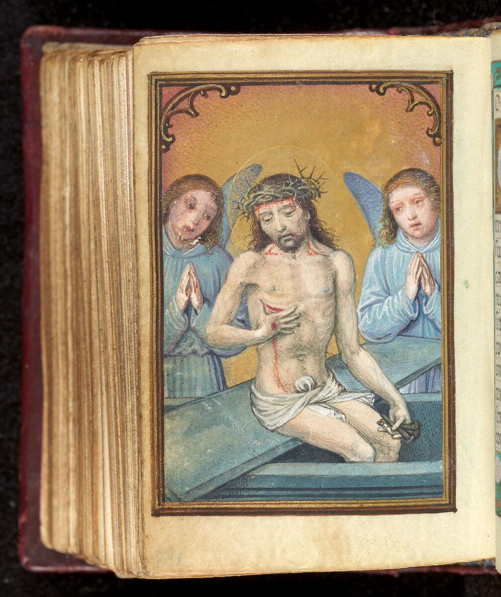 Book of Hours, Simon Bening (Netherlandish, Ghent (?) 1483/84–1561 Bruges), Tempera, gold, and ink on parchment; modern red leather binding, Netherlandish