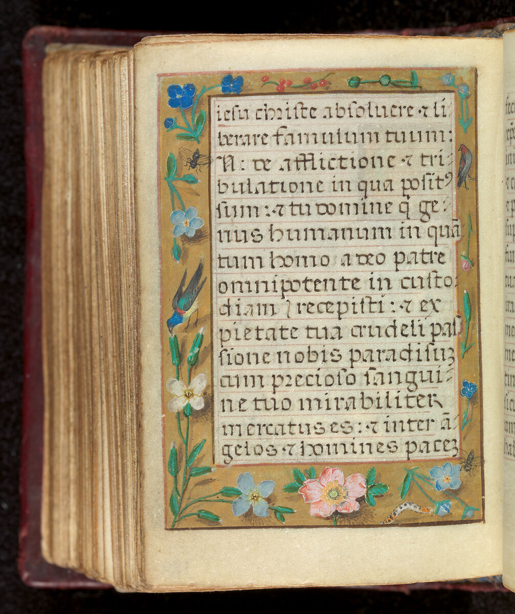Book of Hours, Simon Bening (Netherlandish, Ghent (?) 1483/84–1561 Bruges), Tempera, gold, and ink on parchment; modern red leather binding, Netherlandish
