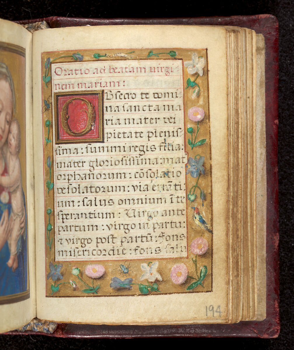 Book of Hours, Simon Bening (Netherlandish, Ghent (?) 1483/84–1561 Bruges), Tempera, gold, and ink on parchment; modern red leather binding, Netherlandish