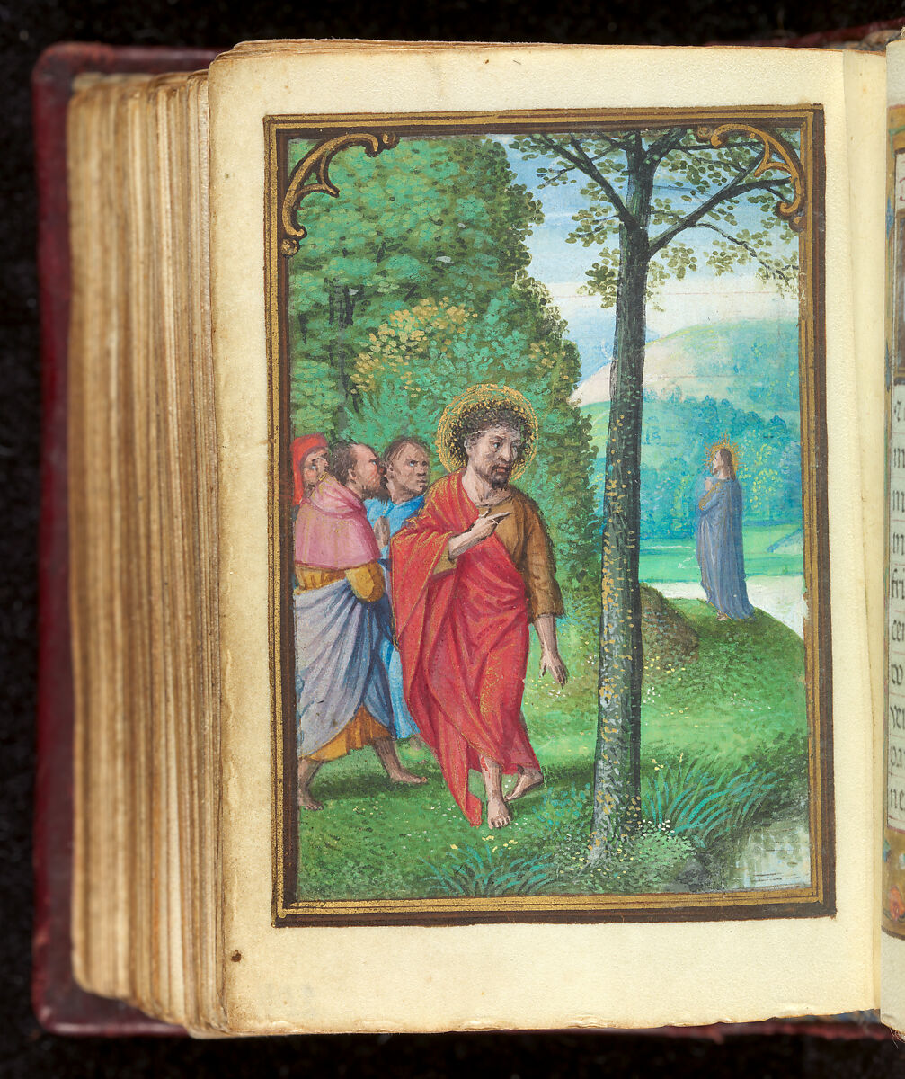 Book of Hours, Simon Bening (Netherlandish, Ghent (?) 1483/84–1561 Bruges), Tempera, gold, and ink on parchment; modern red leather binding, Netherlandish