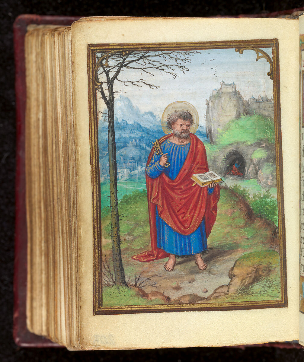 Book of Hours, Simon Bening (Netherlandish, Ghent (?) 1483/84–1561 Bruges), Tempera, gold, and ink on parchment; modern red leather binding, Netherlandish