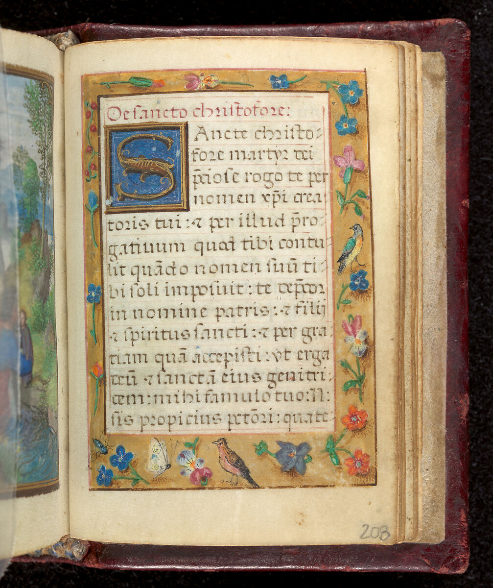 Book of Hours, Simon Bening (Netherlandish, Ghent (?) 1483/84–1561 Bruges), Tempera, gold, and ink on parchment; modern red leather binding, Netherlandish