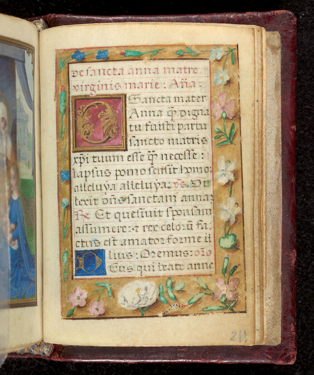 Book of Hours, Simon Bening (Netherlandish, Ghent (?) 1483/84–1561 Bruges), Tempera, gold, and ink on parchment; modern red leather binding, Netherlandish
