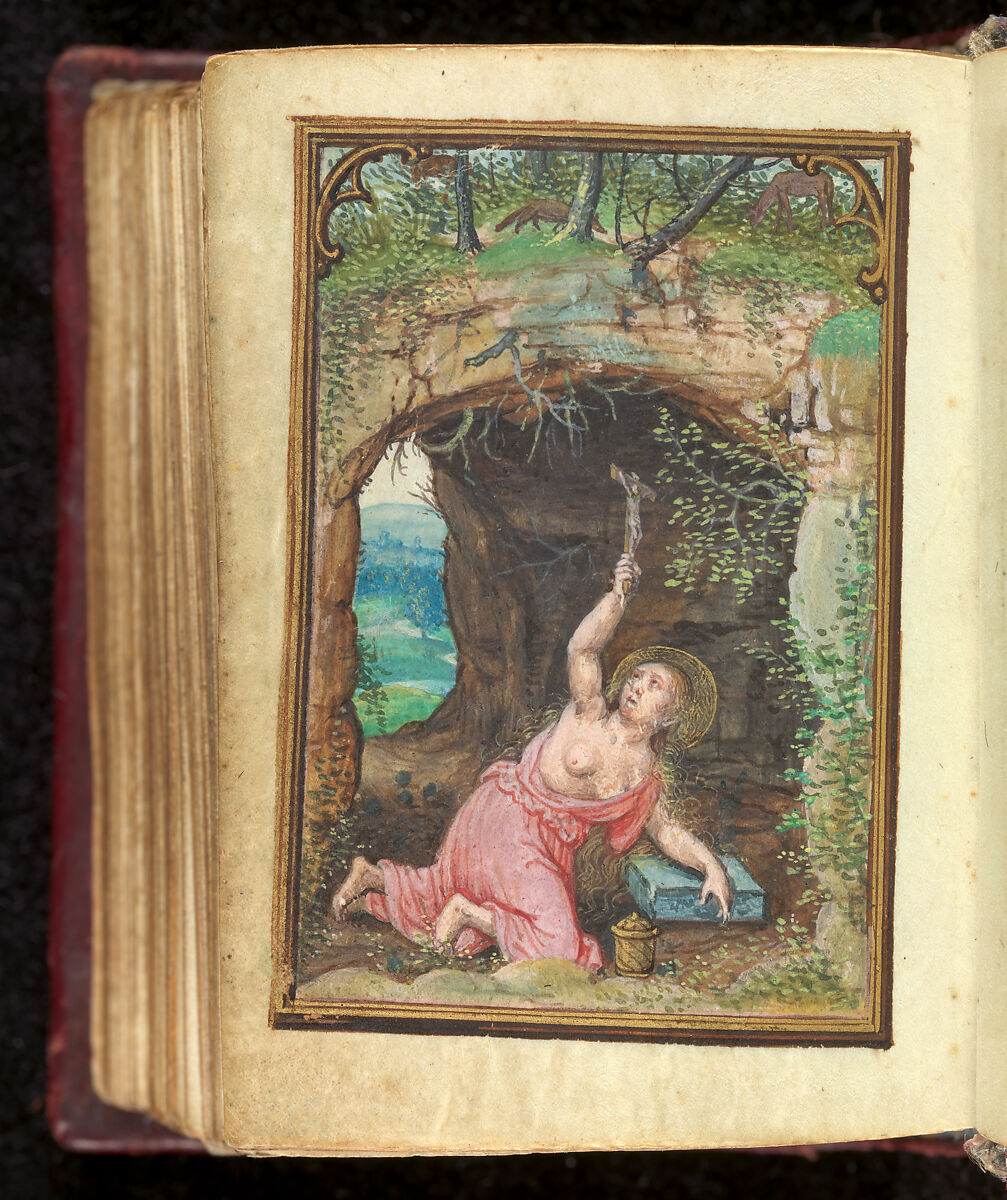 Book of Hours, Simon Bening (Netherlandish, Ghent (?) 1483/84–1561 Bruges), Tempera, gold, and ink on parchment; modern red leather binding, Netherlandish