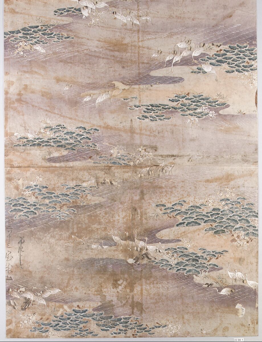 Textile Design for Stencil, Paint on paper, Japan 