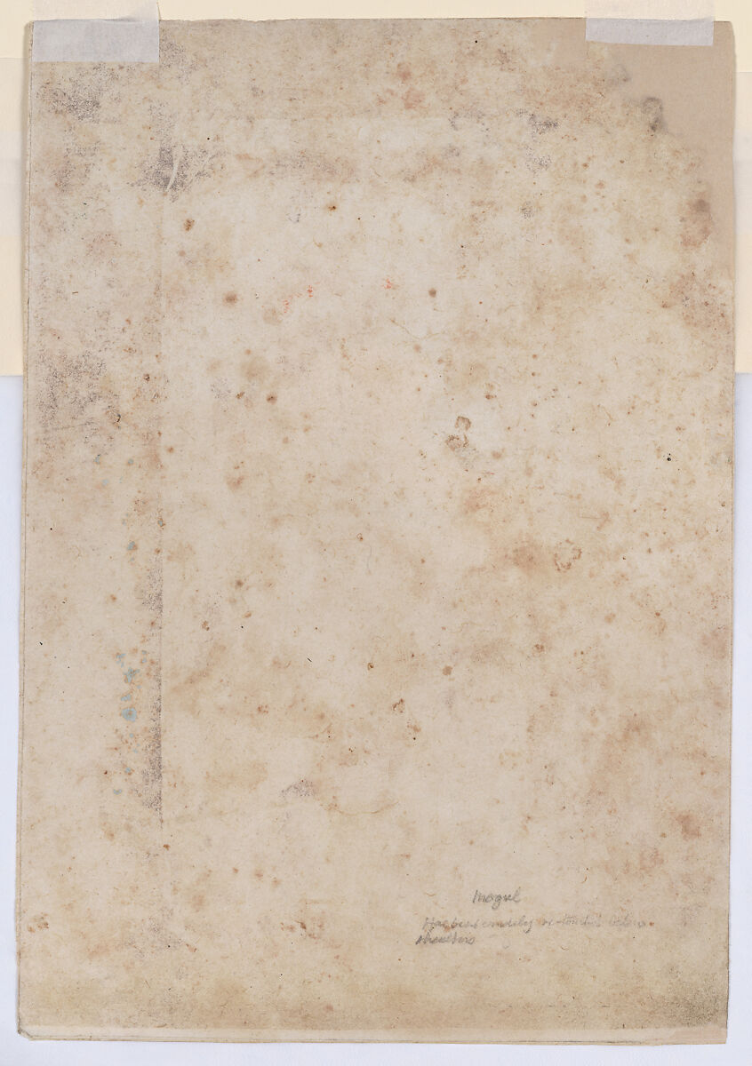 Portrait of Chuk the Wrestler, Ink, translucent watercolor, and gold on paper