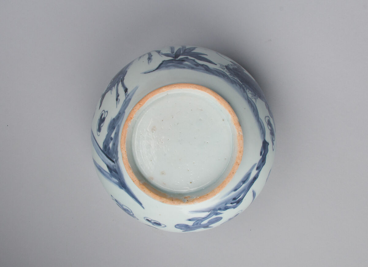 Bowl decorated with the Ten Symbols of Longevity, Porcelain with cobalt-blue design, Korea