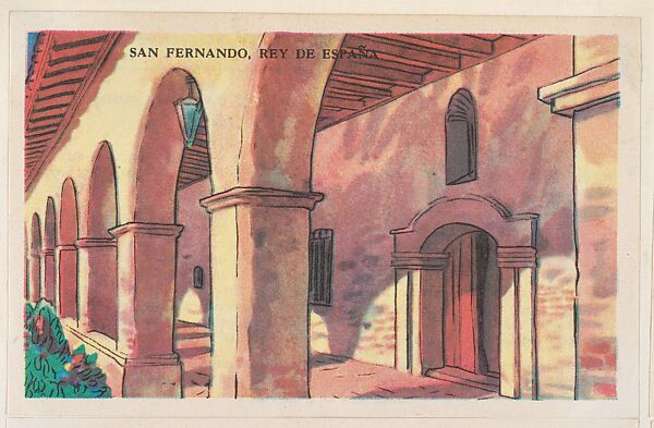 San Fernando, Rey De España, bakery card from the Missions series (D39-6), issued by the Gordon Bread Company, Issued by Gordon Bread Company, Commercial color lithograph 