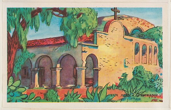  DE Beers Consolidated Mines, 40's Print ad. full page Color  Illustration (San Juan Capistrano, Califoria Mission) Authentic original  Vintage 1945 the New Yorker Magazine Print Art: Posters & Prints