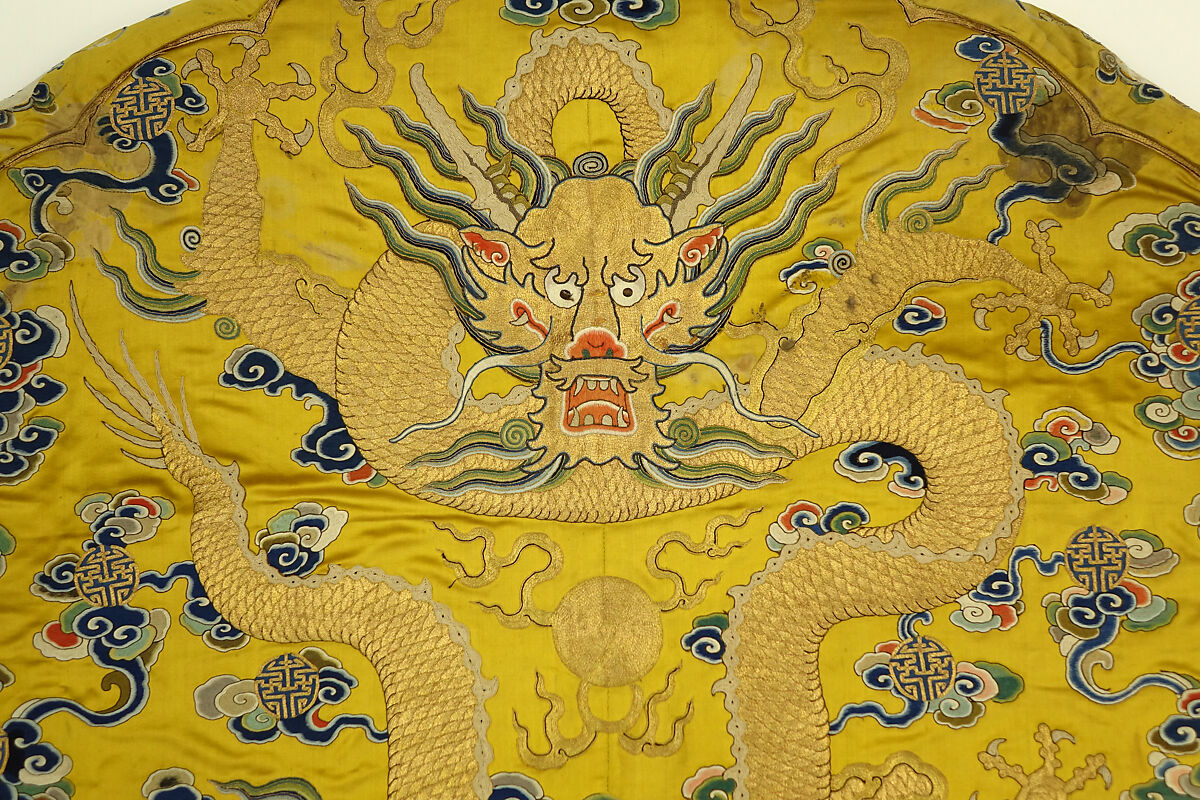 Cushion Cover for Throne, Silk, metallic thread;  on silk, China