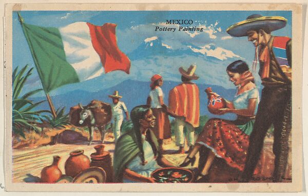Mexico, Pottery Painting, bakery card from the Missions series (D38), issued by Bell Bakeries, Inc., Issued by Bell Bakeries, Inc., Commercial color lithograph 