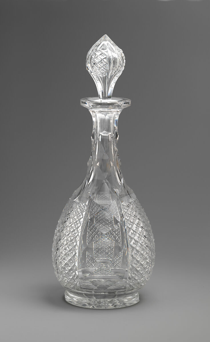 Decanter, Brooklyn Flint Glass Company (American, Brooklyn, New York, 1824–1868), Glass, American 