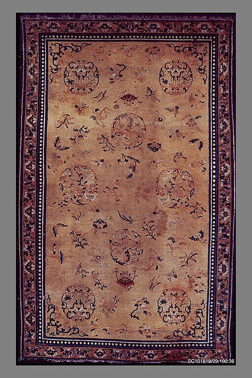 Rug, Foundation: cotton warp and weft;  wool knotting, China 