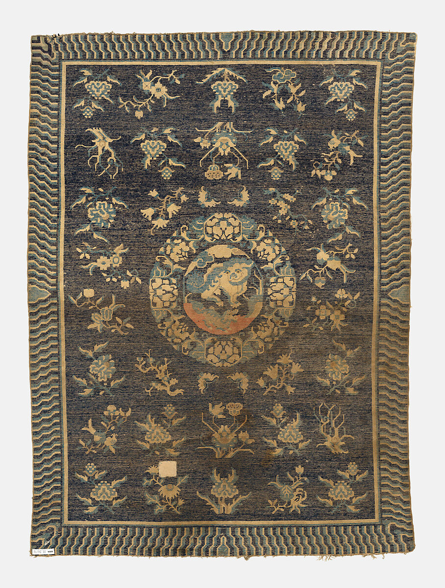 Rug, Foundation: cotton warp and weft; wool knotting, China