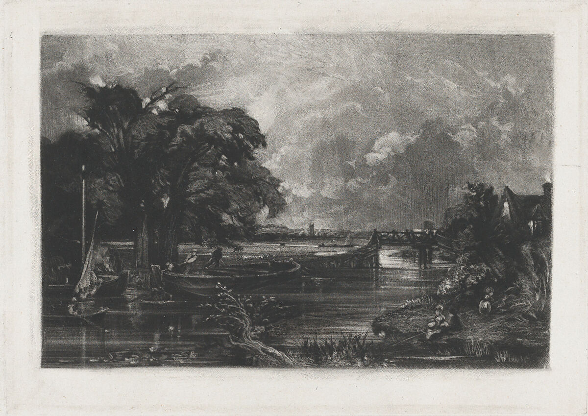 River Stour, David Lucas (British, Geddington Chase, Northamptonshire 1802–1881 London), Mezzotint; proof before published state 