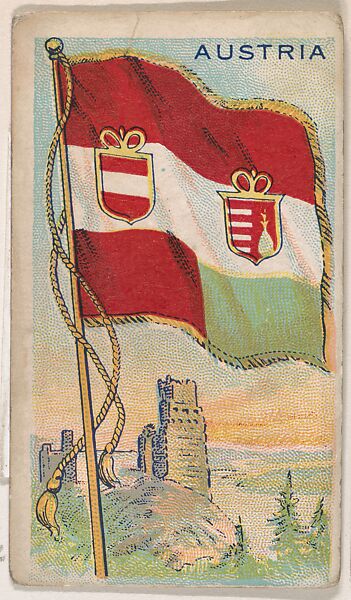 Austria, bakery card from the Flags series (D34), issued by the Ward-Mackey Company, Issued by Ward-Mackey Company, Commercial color lithograph 