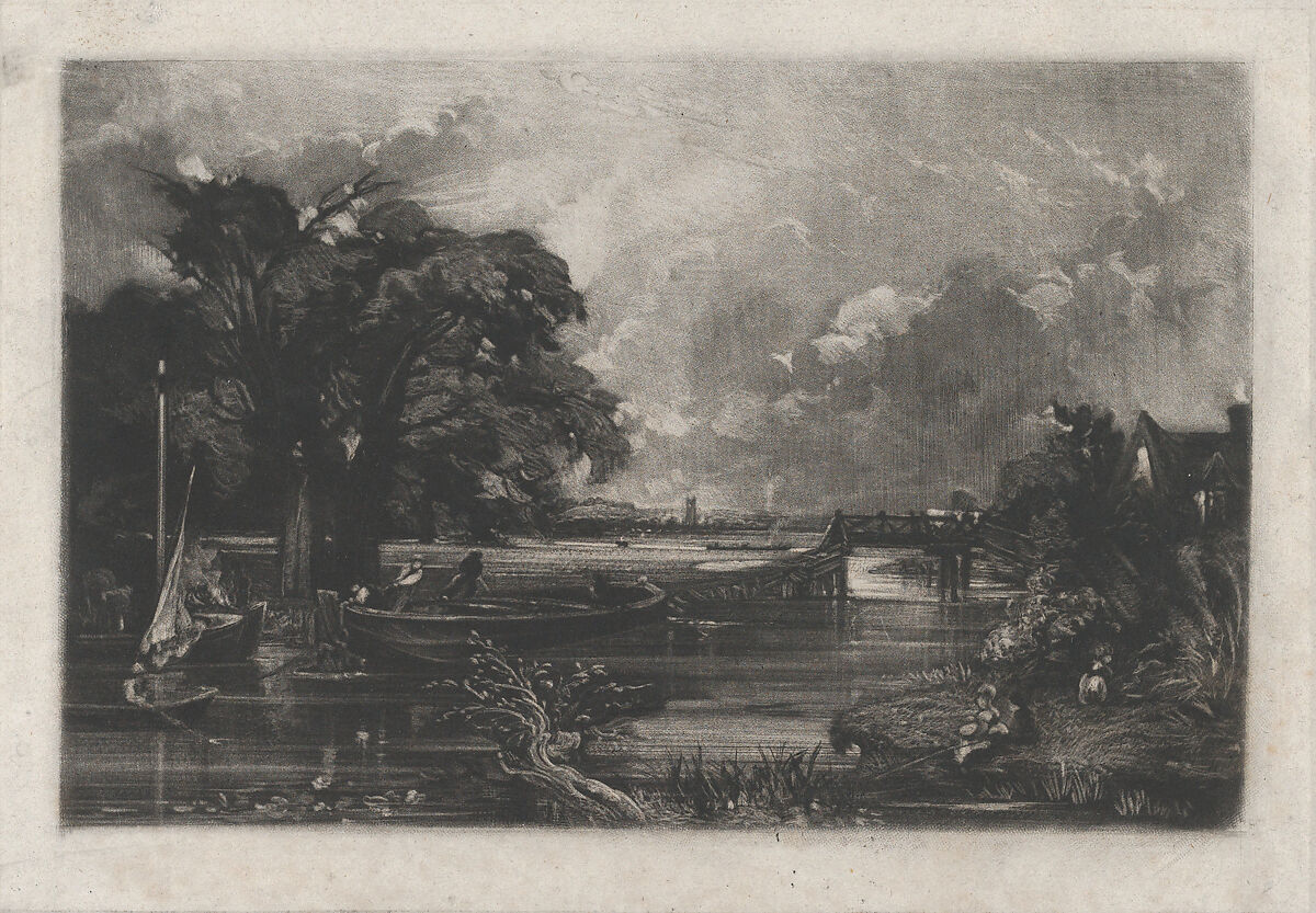 River Stour, David Lucas (British, Geddington Chase, Northamptonshire 1802–1881 London), Mezzotint; proof before published state 