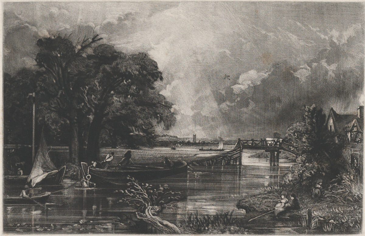 River Stour, David Lucas (British, Geddington Chase, Northamptonshire 1802–1881 London), Mezzotint; proof before published state 