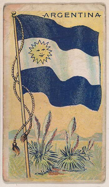 Argentina, bakery card from the Flags series (D34), issued by the Ward-Mackey Company, Issued by Ward-Mackey Company, Commercial color lithograph 