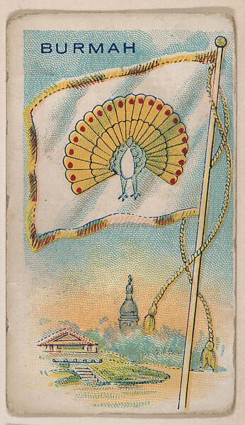 Burmah, bakery card from the Flags series (D34), issued by the Ward-Mackey Company, Issued by Ward-Mackey Company, Commercial color lithograph 