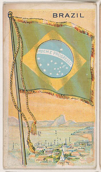 Brazil, bakery card from the Flags series (D34), issued by the Ward-Mackey Company, Issued by Ward-Mackey Company, Commercial color lithograph 